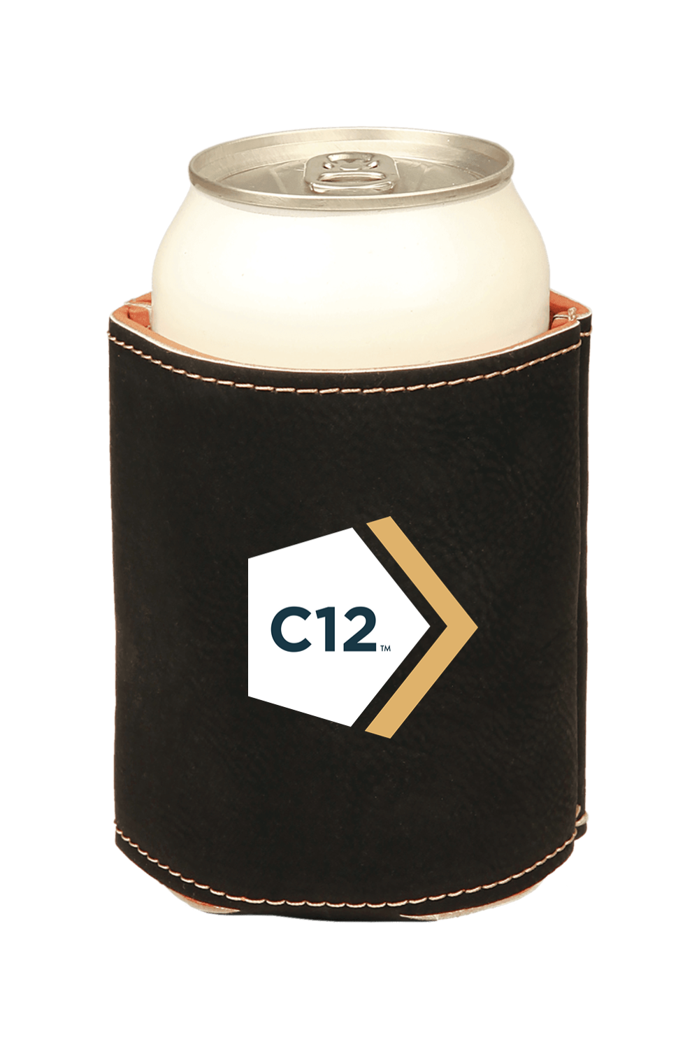 3 3/4" Laserable Leatherette Beverage Holder